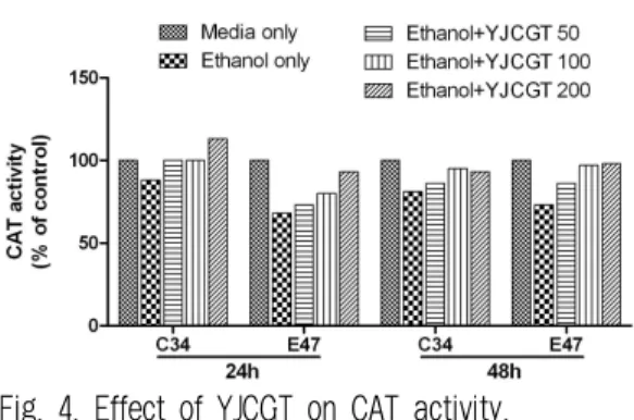 Fig. 4. Effect of YJCGT on CAT activity.