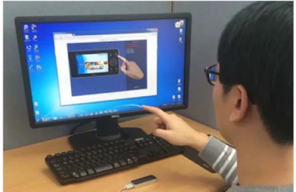 Fig. 12 User interaction of a virtual product using the   right hand gesture with a Leap Motion device
