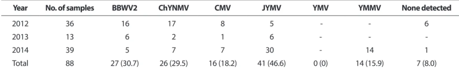 Table 1. Primer sets used for detection of virus infection in yam plants