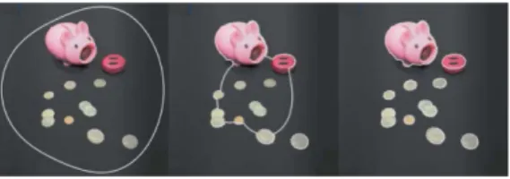 Fig. 5  Level set based curve contraction on a bunny model. Upper rows show a curve evolving through time increment, and lower rows show corresponding level set function