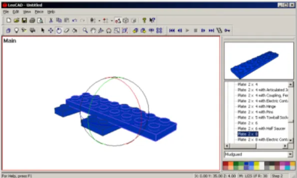 Fig. 3 A Main Window of 3D Lego CAD System [12]
