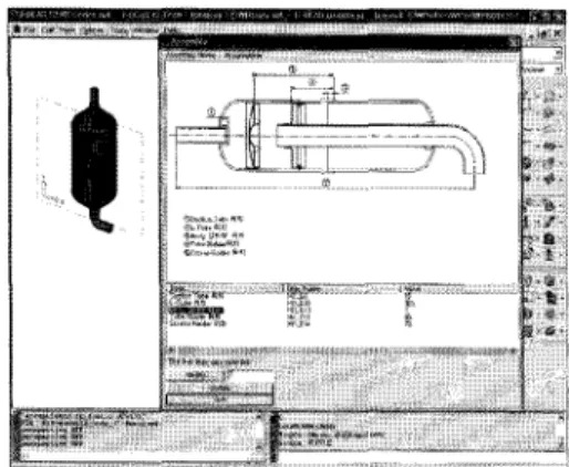 Fig. 10.  CAD  screen and GUI  for  designing  a part  of  the accum 니 ator module.