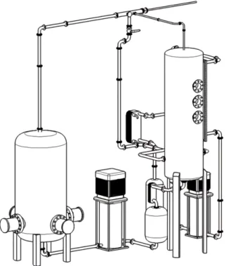 Fig. 2. JNU condensation experimental facility 기본 응축 모델을 적용한 MARS-KS의 계산 결과와 비교하였다.  또한, PCCS 루프의 자연대류와 관련한 다양한  열수력학적  변수에  대해  분석하였다