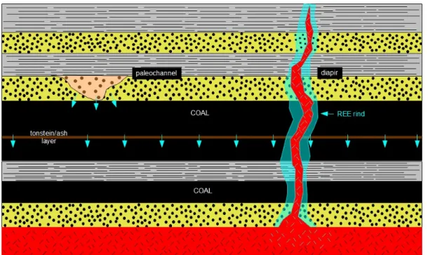 Fig. 3. Mechanisms for introducing REEs into Coal Basins [40].