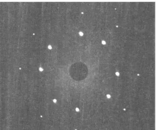 Fig. 1 과 같이  Laue pattern 을 찍어 원하는 방향을 찾아냈다 .