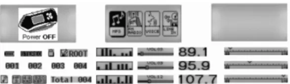 Fig. 4.  Examples of graphical images used for LCD display of the MP3 player.