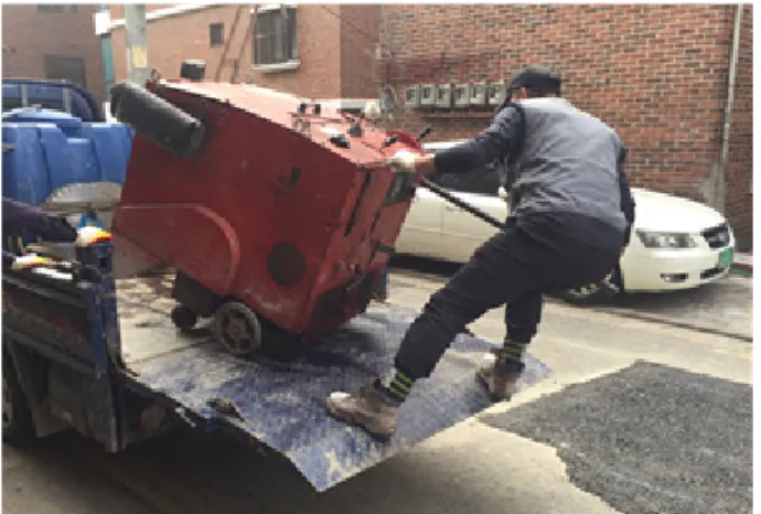 Fig. 6. Unloading Low Noise Road Cutter