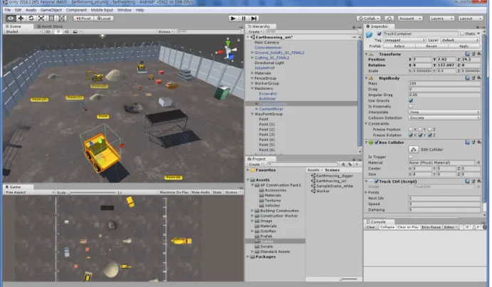 Fig. 2. A virtual model of earthmoving work using UGE