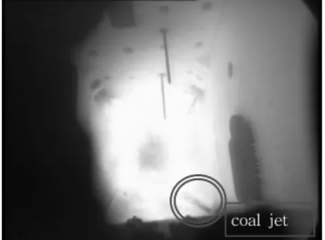 Fig. 5. Flame of reference coal. Fig. 6. Flame of mituminous coal.