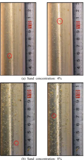 Fig. 3. Photograph of sands particle movement in water.