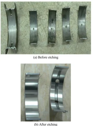Table 2 Test results of sample between non-etching and  etching for tappet valve