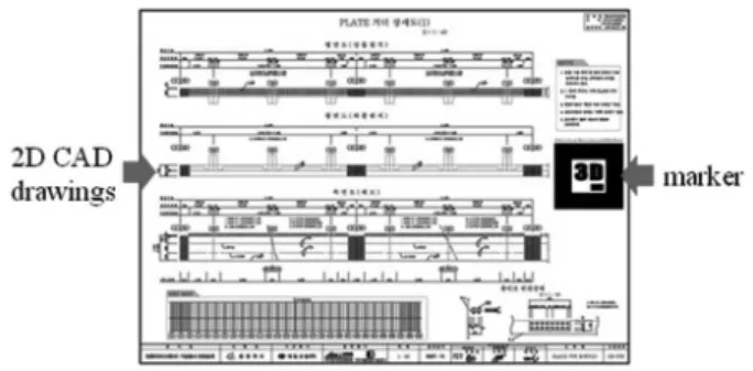 Fig. 1. Example of marker-based construction drawing