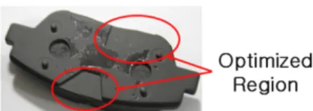 Fig. 14 Optimized back plate shape of the inner pad test  sample