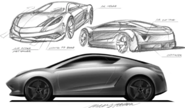 Fig. 3 2D digital sketch and rendering