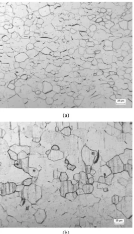 Fig. 7 Optical micrographs of annealed specimen B and C at  850°C. (a) Specimen B and (b) Specimen C