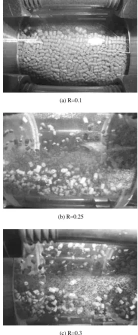 Fig. 13 Pellet transporting behavior in pipeline