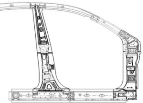 Fig. 2 Important members of the side structure assembly