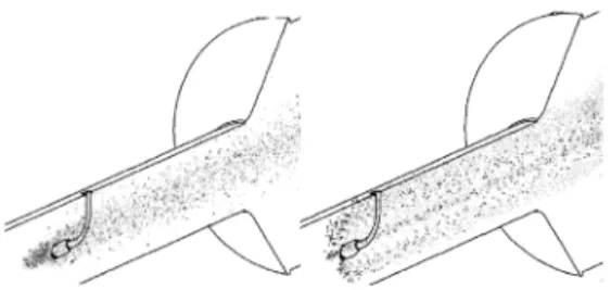 Fig. 10 Droplet propagation of urea solution: (a) axial  direction one hole injection of Case 1; (b) radial  direction (8 hole) injection of Case 4