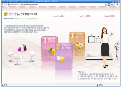 Figure 1. The main screen of Web-based emergency care learning program.