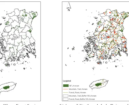 Fig. 6. The result of AWSs redundancy through  2.5km buffering analysis in Honam and Jeju area.
