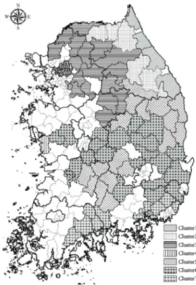 Fig. 1. Spatial distribution of Quercus mongolica based on climate cluster analysis.