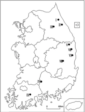 Fig. 1. Location map of each study sites.