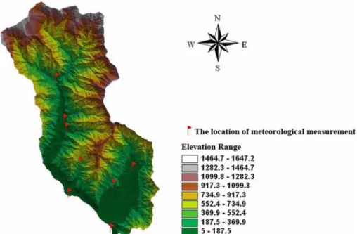 Fig. 1.  Map of the study area with the locations of meteorological measurement.