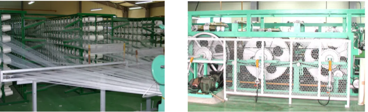 Figure 2. Manufacturing a String Wallcovering and Drying (taken  by  authors,  2019) 난연가공 후 시료2
