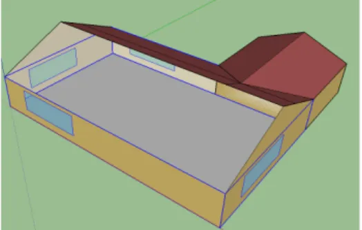 Fig. 1  EnergyPlus model of a single family house.