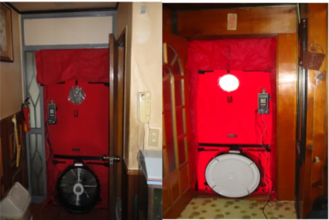 Fig. 1  A field test using by Blower Door.