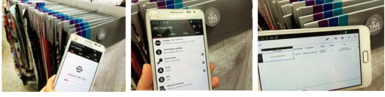 Figure  5.  Opening  App,  Tagging,  Showing  fabric  information