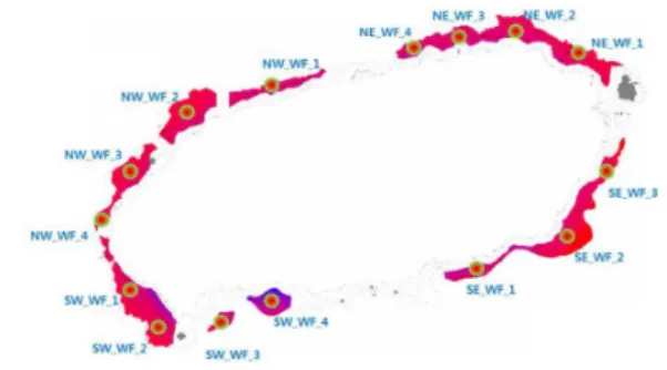 Fig. 1. Jeju Island offshore wind power generation location analysis.