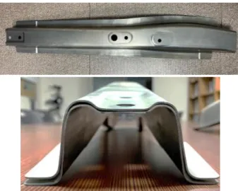 Fig. 10 Stamping dies to manufacture the front side rear  lower member: (a) Step-1; (b) Step-2 