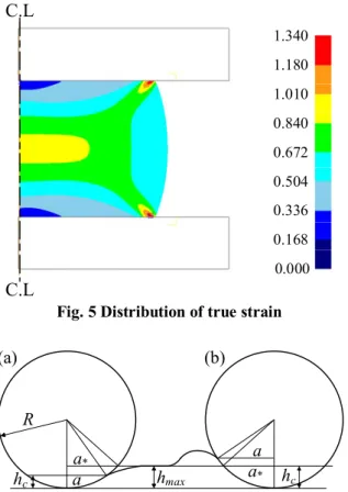 Fig. 5 Distribution of true strain