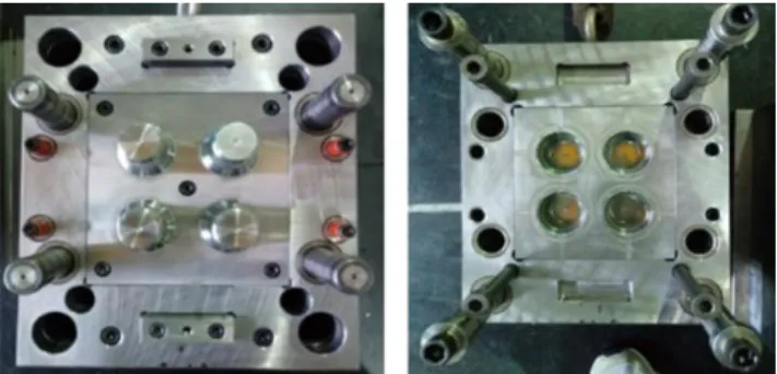 Fig. 1 4-cavity-mold for injection-molded cup 