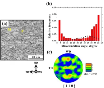 Fig.  3  Microstructural  features  of  the  base  material  of  DP  steel  measured  in  region  1  in  Fig