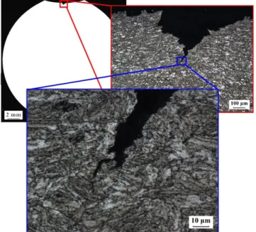 Fig. 11 Microstructure of cracked specimen 