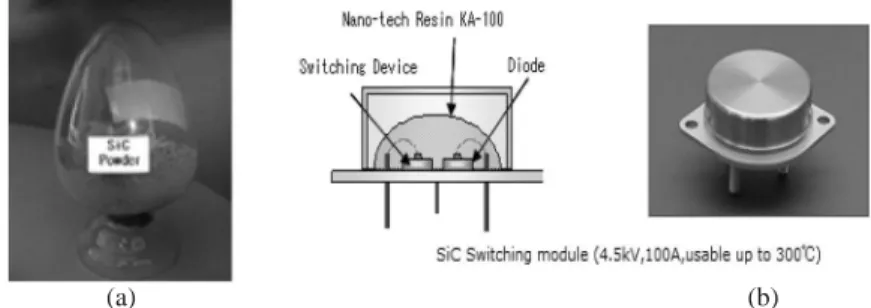 Fig. 1. (a)  β -SiC powder (b) SiC Semiconductors.
