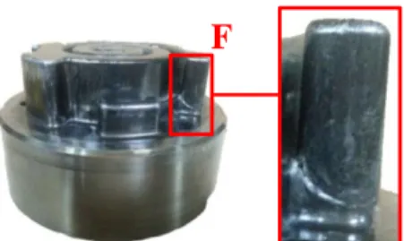 Fig.  1  Die  and  its  fracture  occurring  in  aluminum  hot  forging of a fixed scroll 