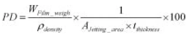 Fig. 5. Inkjet-printed  알루미나의 충전율.