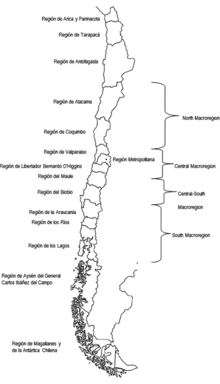 Fig. 22.3 Map of Chile showing different regions