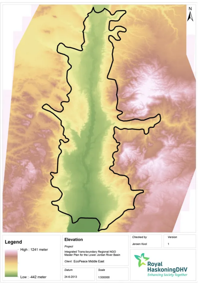Fig. 2.3 Topography of the Jordan Valley