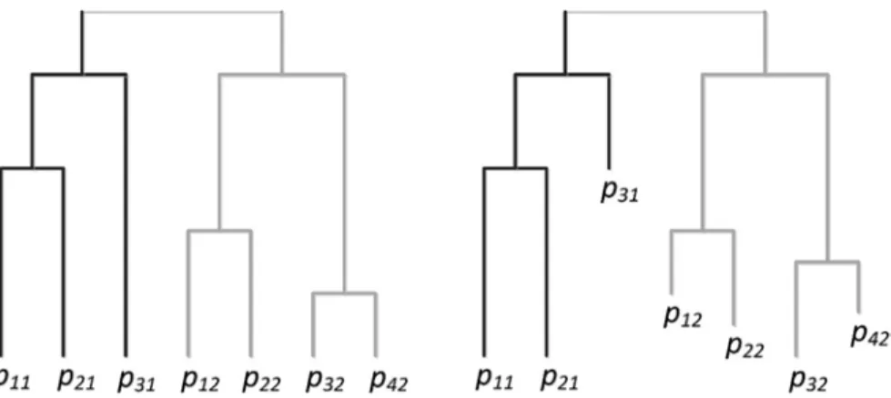 Fig. 2  Replication Principle for two completely phylogenetically distinct assemblages with  totally different structures