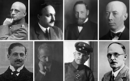 Fig. 4 Distinguished German scientists involved in chemical warfare. Clockwise from top left: