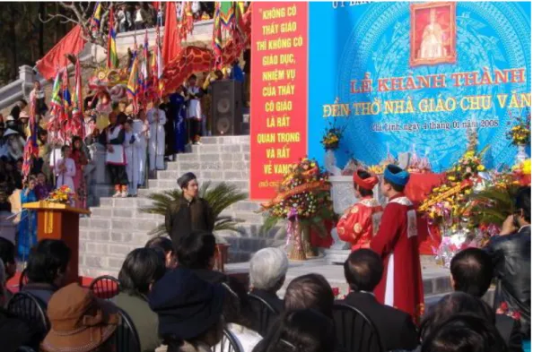 Hình ảnh nhà hát chèo tham gia biểu diễn tại lễ khánh thành đền thờ   Chu Văn An 