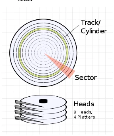 Hình 2.1. Track và sector 
