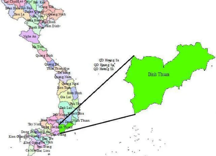 Hình 2.1 Vị trí địa lý Tỉnh Bình Thuận 