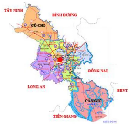 Hình 2.1: Ranh giới hành chính Thành phố Hồ Chí Minh 