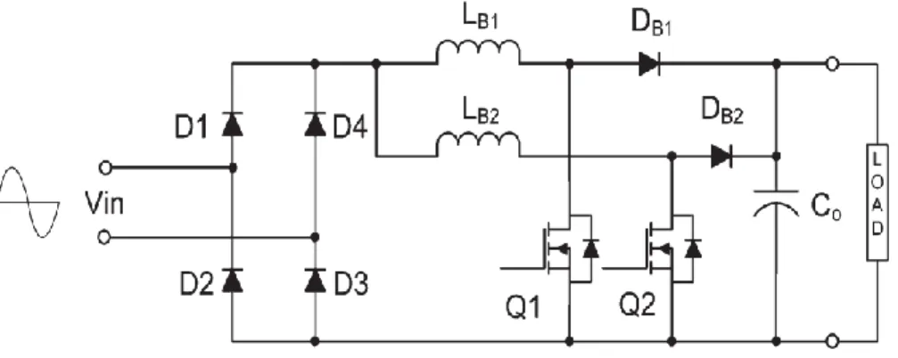 Hình 2. Bộ biến đổi tăng cường PFC xen kẽ. 