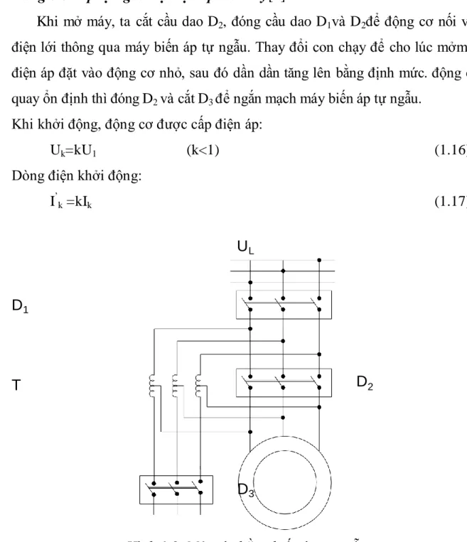 Hình 1.8. Mở máy bằng biến áp tự ngẫu 